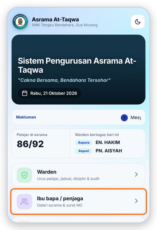 Buka portal ibu bapa