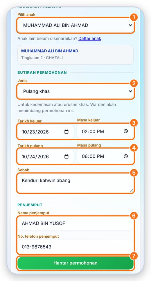 Isi borang & hantar