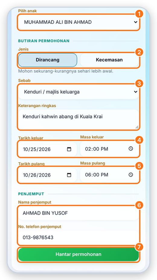 Isi borang & hantar