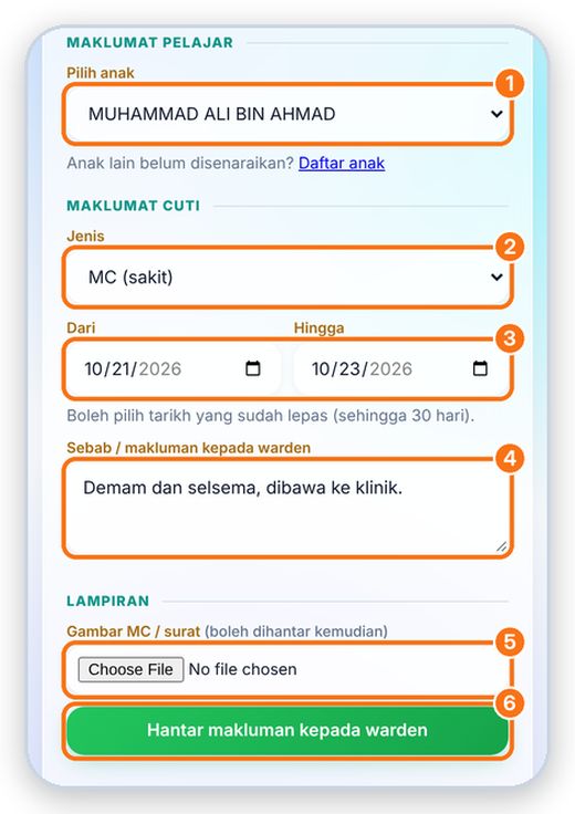Isi borang & hantar