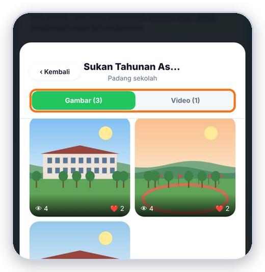 Pilih gambar atau video